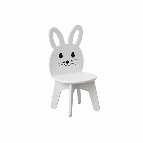 Nordville Kinderstuhl Hase Hergestellt aus MDF Platten - Sehr Stabil und Sicher Abgerundete Kanten - Perfekt fürs Kinderzimmer für Jungen Mädchen