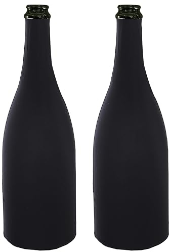 RAPID LUX Skydd för vinflaska i lira, tätt passande och elastisk, perfekt för presenter eller flaskförvaring, 2-pack (svart)