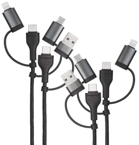 Callstel 2er -6in1-Lade- & Datenkabel USB-A/C zu USB-C/Micro-USB/Lightning, 60W