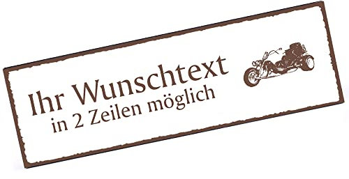Türschild Trike Namensschild personalisiert mit Gravur- 150mm x 50mm - selbstklebend