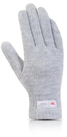 GM Apparel Unisex 3132 Children's Thermal Gloves, Grey, 4-7 Years, gray, 4-7 Years