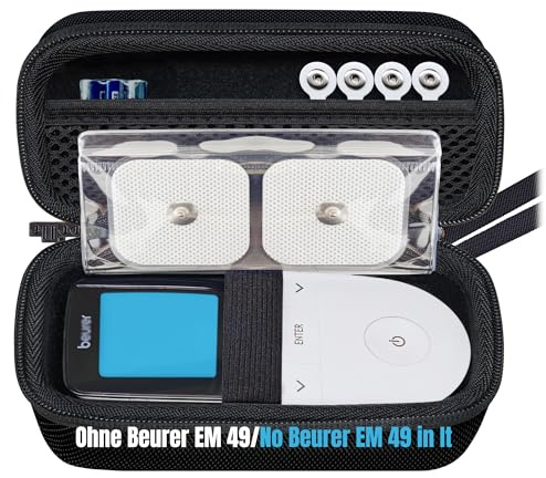 Woollo väska kompatibel med Beurer EM 49/Beurer EM 59 Heat Digital TENS/EMS bärbar hårt resefodral fodral fodral väska för Beurer EM 49