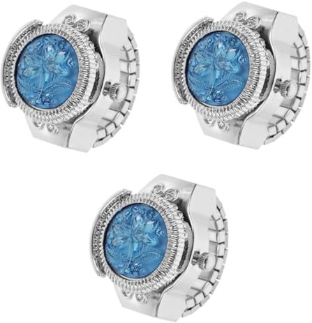 WRITWAA 3 STK Ringuhr Mädchen Ringe Minimalistische Herrenuhr Ringförmige Uhr Fingeruhren Für Damen Dekorative Fingeruhr Ringe Für Mädchen Betrachten Rosenfingeruhr Flip-Uhr Zinklegierung