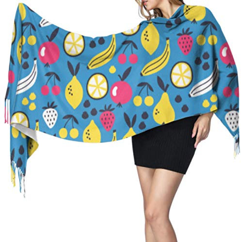 Zdlwaisw Cool Sour Sommer-Schal, niedlich, modisch, Zitronengelb, für Mädchen, 196 x 68 cm, groß, weich, Pashmina, extra warm, Siehe Abbildung, Einheitsgröße