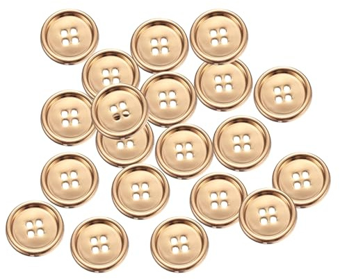 QUARKZMAN 20pz Pulsante per Cucire in Metallo, 23mm 4 Fori Tondo per Camicie Giacche Abbigliamento Pulsanti per Cucire per Decorazioni Artigianali, Oro