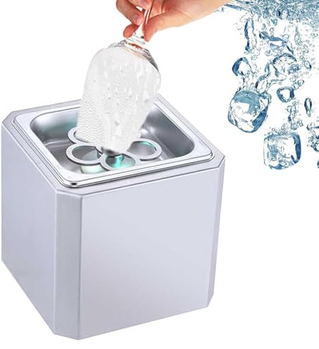 IUokLU Mini Macchina per Ghiaccio da banco refrigeratore per Bicchieri Brina per Bicchieri con Luce al Neon Raffreddamento a -40°C in 6 Secondi 4-6 Bicchieri per,