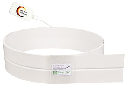 BawiTec Kunststoff Knickwinkel Knickleiste weiß mittige Knickfalz Abdeckleiste flexible Flachleiste Flachprofil Verkleidungsleiste Fassadenbau Fenster Türen (Breite 100mm 50/50 - Länge 600cm)