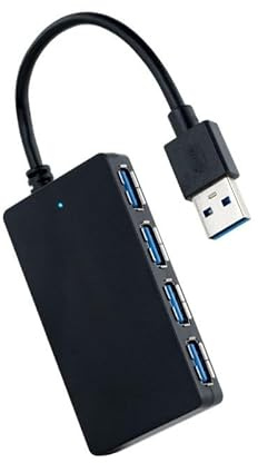glowster Hub USB 3.0 avec 4 Ports USB-A et Micro USB, Noir, 15 cm, idéal pour étendre Les connexions d'appareils et transférer des données Rapidement et efficacement.