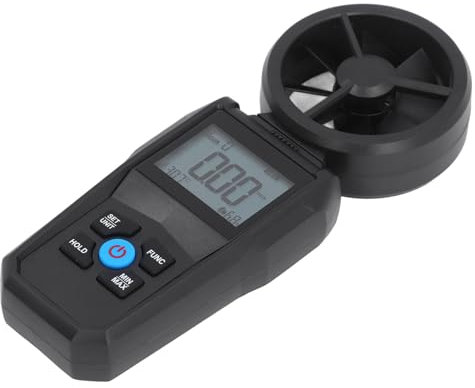 Anemómetro Digital, Ventilador de Rotación de 180 Grados Conversión de Frecuencia del Viento Anemómetro Digital Pantalla LCD Alta Precisión, ElectromechanicalGouge