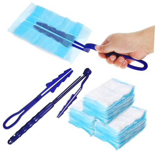 ABOOFAN 1set Spolverino Elettrico Duster Elettrostatico Con Manico Corto Estensibile Kit Di Pulizia Con Teste Sostituibili Microfibra Per Rimuovere Polvere Da Finestre Mobili E Interni Auto
