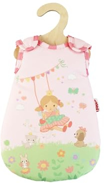 Heless 9593 - Puppen-Schlafsack Prinzessin Emily, in Rosa, mit Prinzessin Emily Motiv, für Puppen der Größe 20 - 25 cm