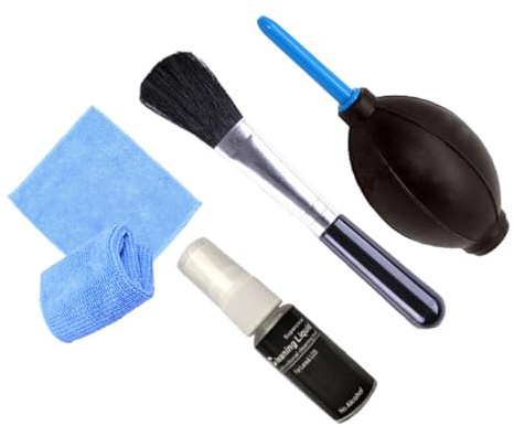 TOYZFRIENDY Kit de Nettoyage Écran Ordinateur et Chiffon 4 Pièces Brosse de Nettoyage Plastique Noir pour Écran, pour Téléphone et Moniteurs