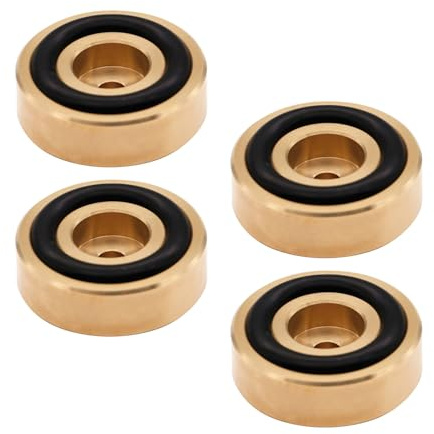 Jiawu 4 St Metallskärbrädefötter med Antivibrationskuddar Set för HiFi-förstärkare i Kök, Isoleringsben Av Mässingshögtalare (30 * 10 mm)