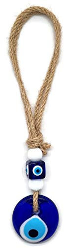 MYSTIC JEWELS - Occhio Turco con Jude per Case, Auto - Portafortuna - Good Luck Ornament (Blu Navy)