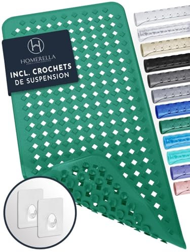 homerella® Badewannenmatte rutschfest 88x39cm, INKL. HAKEN, Rutschfeste Badematte BPA frei, Duschmatte rutschfest, Antirutschmatte Badewanne, Rutschmatte Badewanne, schimmelresistent&maschinenwaschbar