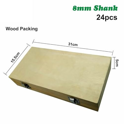 24 STÜCKE 8mm Schaft DIY Holzbearbeitung Fräser Set Fräser for Holz Bündig gerade Fase Trimmen Gravierwerkzeug MC02012(China)