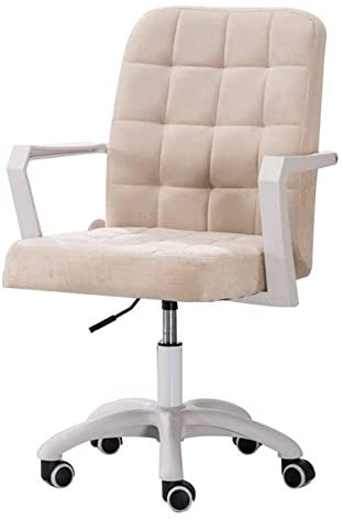 Bürostuhl Schreibtischstuhl Bürostuhl Drehbarer Chef-Computerstuhl Flanell-Stoffspielstuhl mit mittlerer Rückenlehne Armlehne gepolsterter Sitzstuhl (Farbe: Khaki) erforderlich Comfortable anniversary