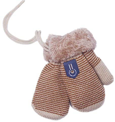 iEasey Kinder Winter Handschuhe für Baby 6-36 Monate Niedlich Kleinkind Plüsch Fäustlinge auf Schnur Dicke Warm Wolle Strickhandschuhe Kinder Schnee Handschuhe Baby Mädchen Jungen Geschenk