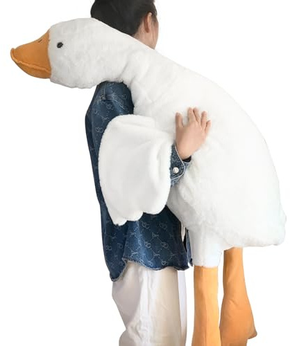 Haengbuk-Goose Stuffed Animal, 35.4in/90cm Giant Sleeping Hugging Pillow, Soft White Swan Plush Toy, for Kids, Friends or Family
