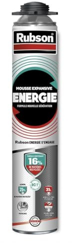 RUBSON Mousse Expansive Énergie Pistolable Gris 750ml