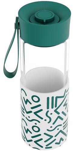 WAFE Cup - 2 in 1 Coffee Cups & Travel Water Bottle - Insulated Double Walled Eco Glass Mug, Keep Drinks Hot or Cold on The Go, Leak-Proof, Stylish, Reusable Travel Mug - 12oz - Green