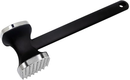 SyiXute 1 Pcs Meat Tenderizer Hammer,Double-Sided Stainless Steel Meat Tenderiser,Minced Meat Hammer with Non-Slip Handle for Steak,Chicken,Poultry,Beef,Tool Used for Kitchen & BBQ