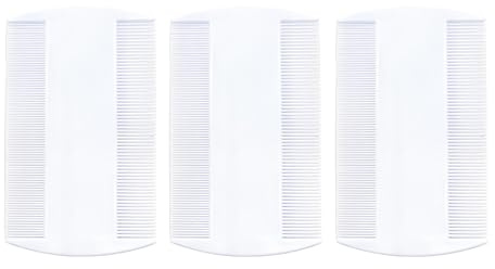 Quacc 3pcs Lice Combs Double Sided Nit Combs Remove Head Lice, Nits, Fleas (White)