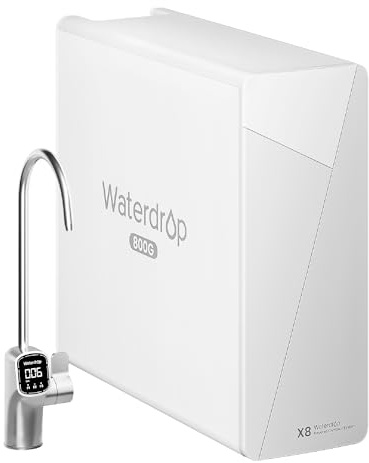 Waterdrop X8 Reverse Osmosis System, Water Softener, NSF/ANSI 58&372 Certified, 800 GPD Tankless Reverse Osmosis Water Filter, 9-Stage Undersink RO Water Filtration System, 2:1 Pure to Drain