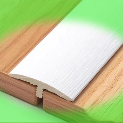 WEITINGKKK Floor Transition Strips Vinyl Flooring, Self Adhesive PVC Floor Strip for Doorways, Threshold Reducer for Wheelchair Laminate Floor Edging Trim Strip(White)