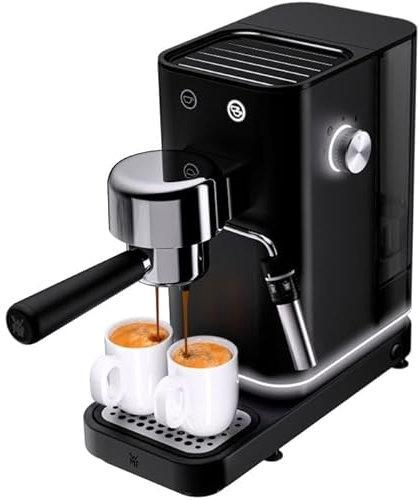 WMF Lumero Espressomaschine Siebträger 1350 Watt, Siebträgermaschine, 3 Einsätzen, für 1-2 Tassen Espresso, auch für Pads, 15 bar, Tassenabstellfläche, Milchaufschäumdüse, schwarz