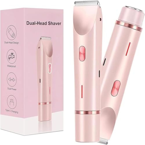 Intimrasierer für Frauen, Rasierer Damen Elektrisch, Bikini Trimmer mit Wasserdichter Trimmerkopf, Wasserdicht Nass- und Trockenrasierer für Gesicht, Augenbrauen, Bart, Arm, Bein und Bikini