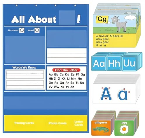 Sac d'apprentissage alphabet - Tableau mural alphabet - Outil d'apprentissage interactif - Lettres manuscrites - Outil d'entraînement pour l'école maternelle à la maison et la salle de classe