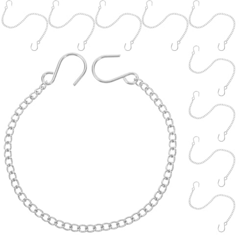 LIGIGWASH Lot De 10 Chaînes Suspendues En Acier Inoxydable Avec Crochets Polyvalents Pour Chaîne Suspendre Mangeoires À Oiseaux Jardinières Ornements Et Panneaux D'Affichage