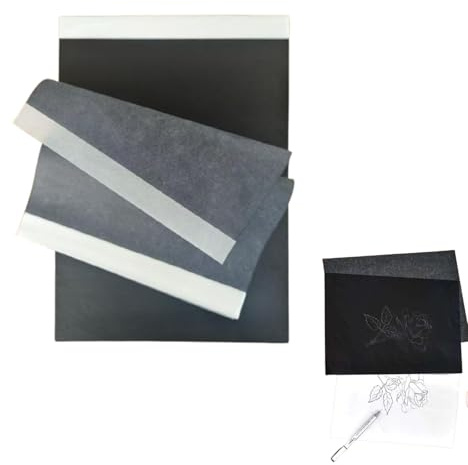 Hongoen 50 Blatt Kohlepapier,Schwarzes Kohlepapier Transferpapier,Transferpapier,A4 Black Carbon,Pauspapier,Kohlepapier zum Nachzeichnen,Kohlepapier A4,Pauspapier A4, für Holz, Papier, Leinwand