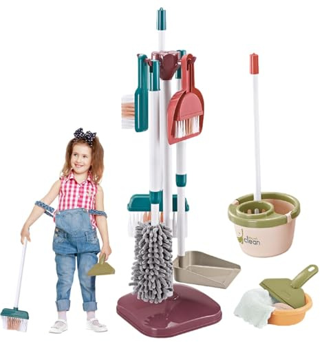 Genérico Set de Limpieza para niños | Herramientas de Limpieza Desmontables para Juegos de simulación | Juego Multifuncional de Escoba y fregona para niños, Equipo de Juego de Reutilizable