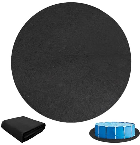 BUERPINKING Poolunderlag utomhus, pool golvskyddsmatta rund, poolunderlag för utomhus bubbelpooler, pool, golvfolie (3,7 m)