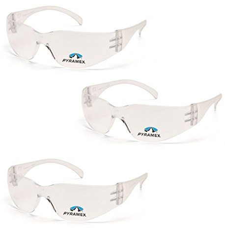 Pyramex Safety Intruder Reader Bifocals Clear Frame with Clear Lens (3 Pair) (Clear + 1.5 Lens)