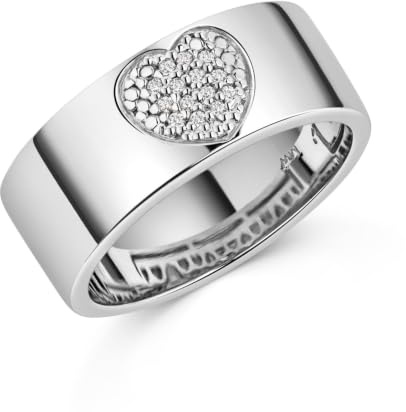 MATERIA Damen Bandring Ring Herz Liebe 925 Sterling Silber Silberring Zirkonia weiß rhodiniert #SR-143, Ringgrößen:57 (18.1 mm Ø)