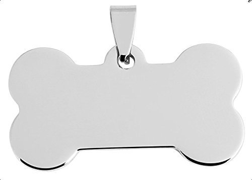 Brillibrum Design Hundemarke Knochen-Form Silber Adressanhänger Klein Anhänger Leicht Edelstahl Hunde Namen-Schild Erkennungsmarke (Anhänger ohne Gravur)