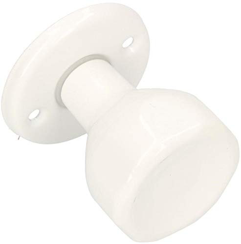 KOTARBAU® Pomolo per porta girevole bianco ferramienta per porta sfera pomolo in acciaio verniciato pomolo per porta sferico 1 pezzo pomello parte superiore resistente
