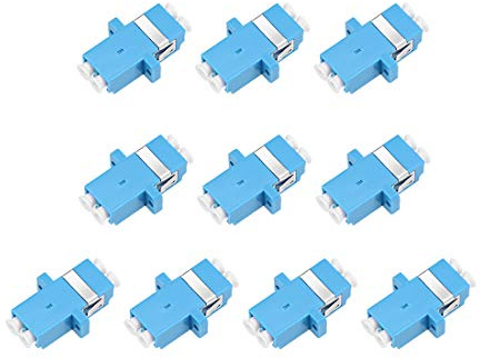 sourcing map LC to LC Fiber Coupler Flange Type Fiber Optical Adapter Connector for Server Rack, Patch Panel Singlemode/Multimode 10Pcs