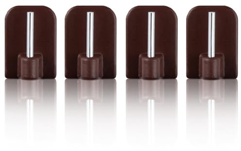 16 Ganci Autoadesivi Marrone per Aste per Tende