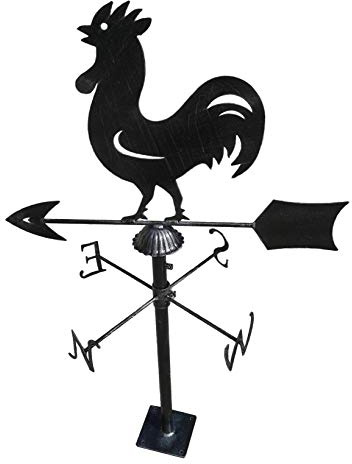 Generico Banderuola Gallo Segnavento in Ferro Battuto con Punti Cardinali cm. 125 x 75 con Piastra