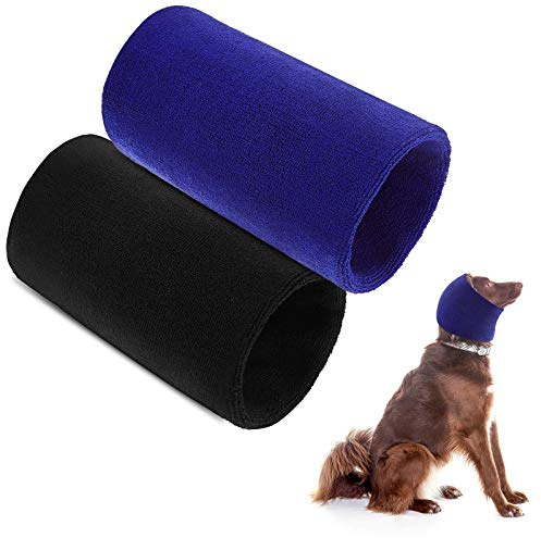 Frienda 2 Stücke Hund Snood Hund Hals und Ohrenwärmer Hund Kapuzenpullover Hund Ohrwickel Haarnetz Warme Winter Hunde Mütze Strick Haarnetz Kopfbedeckung (20 x 15 cm)