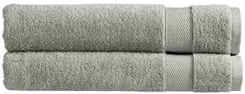 Christy Refresh Bathroom Towels | Set of 2 | Quick Dry | Gentle Pastel Tones | Soft Plush Large Bath Towels | Absorbent Shower Towels | 100% Cotton 550GSM | Dove Grey