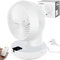 LeaderPro 10 inch Air Circulator 360°Desk Fan Cooling Quiet Oscillating,Energy Efficient Powerful Table Fan with Remote Control,25dB Silent for Bedroom/Office Use,White