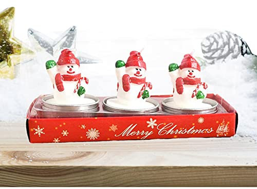 Voiakiu Feiertagskerzen Weihnachten | Weihnachtsteelichter Kerzen,Dekorative Weihnachtskerzen, 3-teiliges Set, handgefertigte, zarte Weihnachtsmann- / - / Weihnachtsbaumkerzen