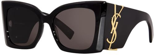 SAINT LAURENT Womens SL M119 BLAZE-001 54 Woman RECY Sunglasses, Black-Black-Black