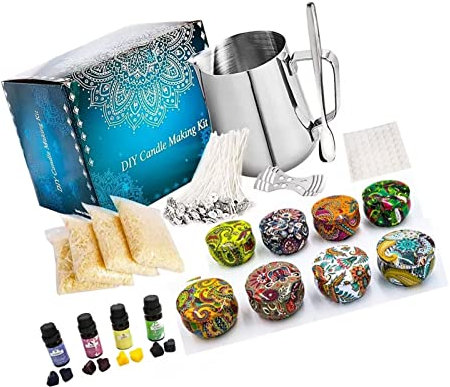 Candle Maker Kit DIY Bienenwachs Kerzen Maker Kit 8 Dekorierte Kerzen Im Glas Als Geburtstagsgeschenk