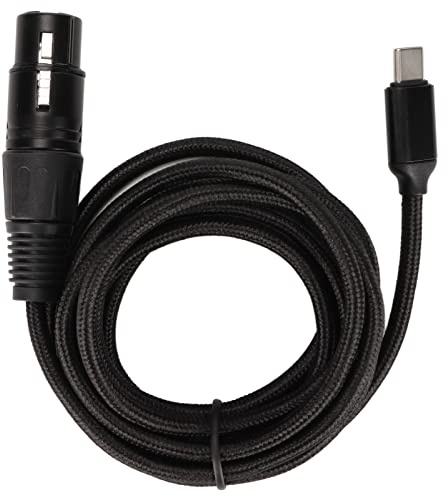 Adaptador USB-C a XLR Hembra para Micrófono Cable de Audio Trenzado Nailon Compatible Estudio Grabación 2 Metros